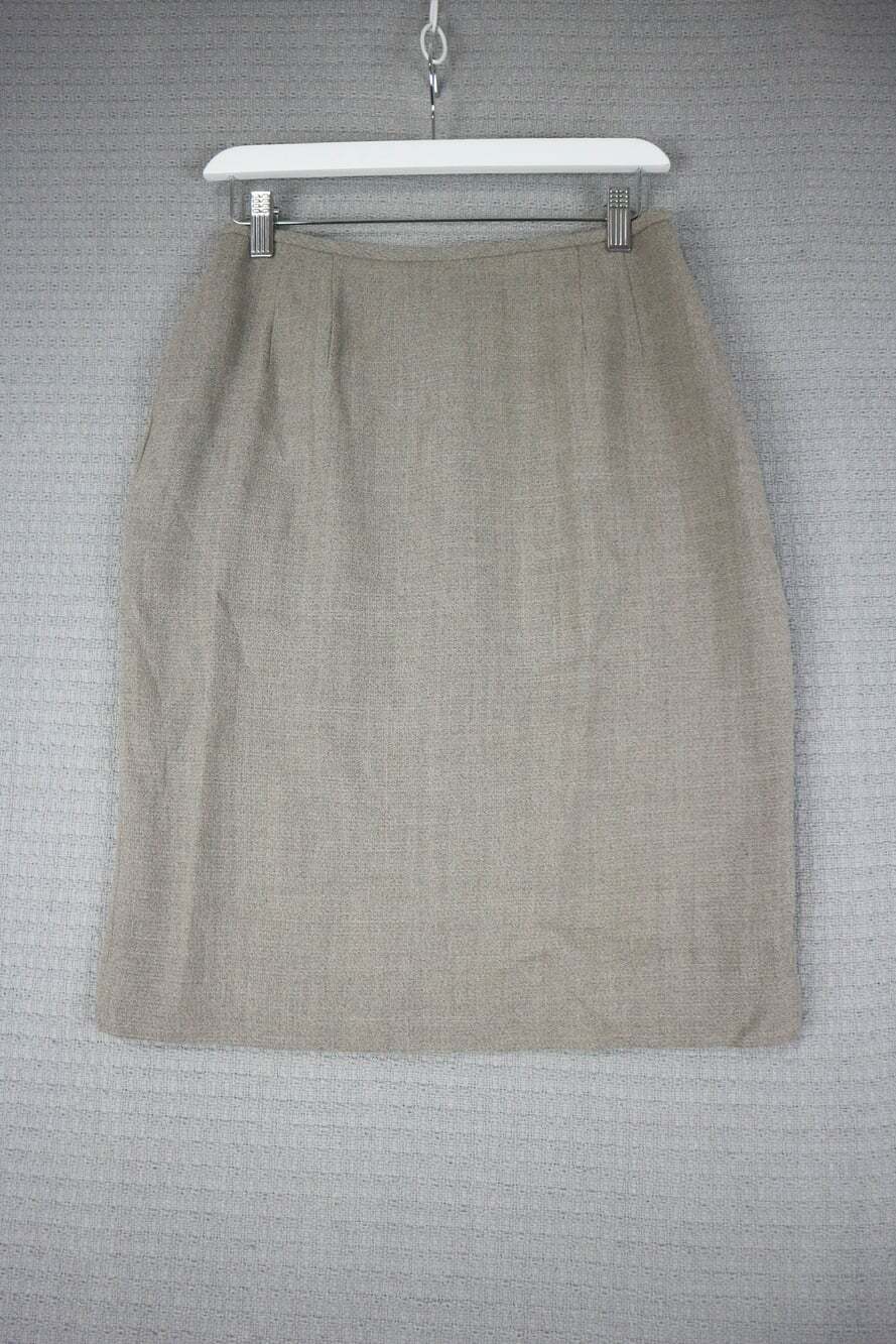 Liz Claiborne Collection Wool Blend Midi Skirt Gray Size 8 Pencil Office Career